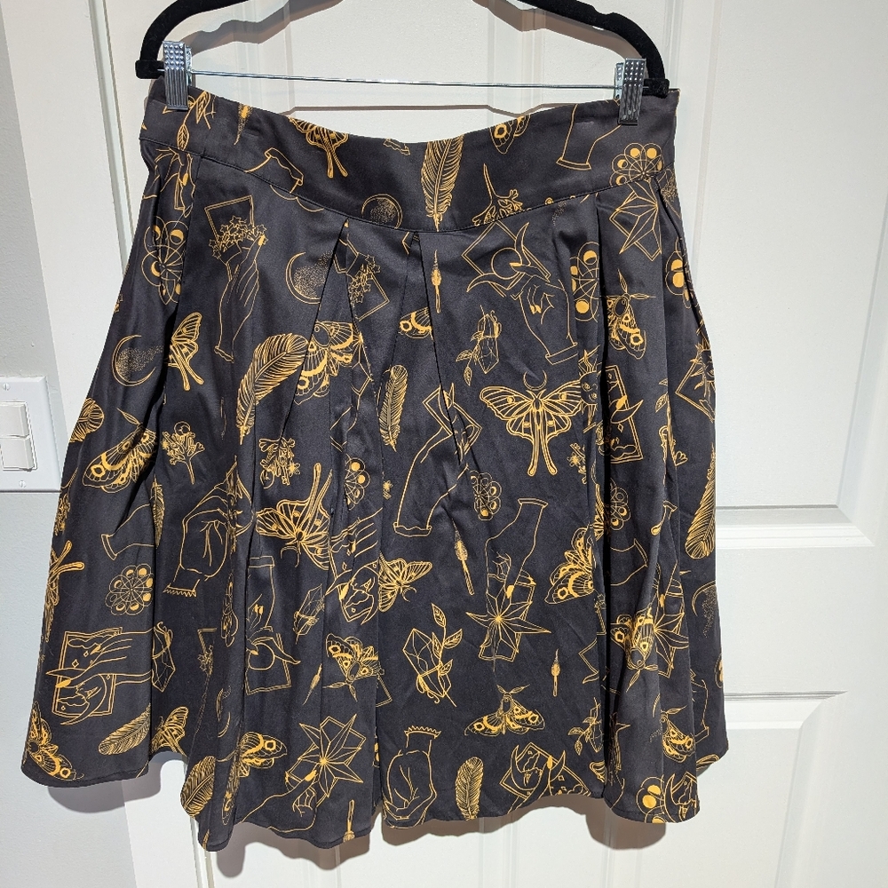 PUG cotton sateen moth print skirt - Picture 1 of 3